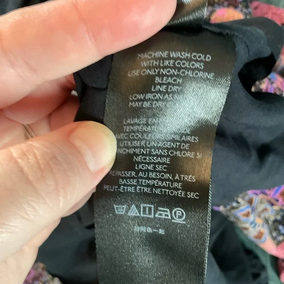 Free People Faux Wrap Dress Purple Floral M Boho Peasant Hippie Festival - Picture 10 of 10